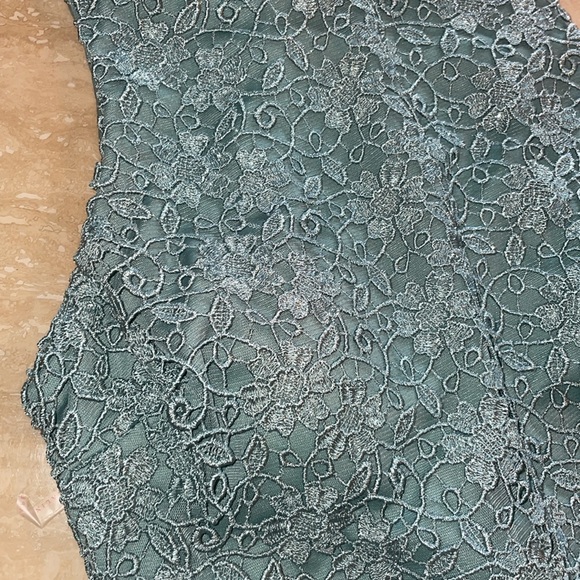 halter top teal blue formal y2k sequin glitter Sz 5 - Picture 6 of 7